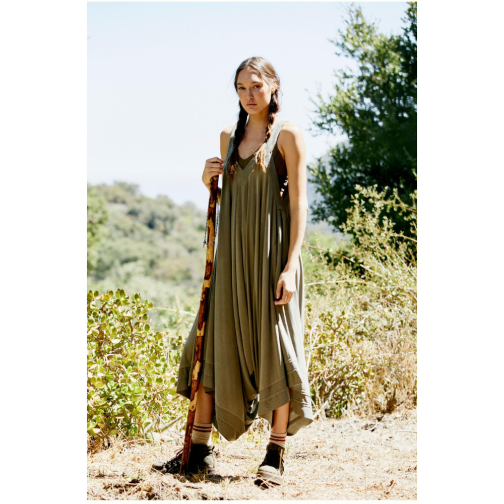 Free People Seven Stars Onesie Jumpsuit Moss Green Size Large